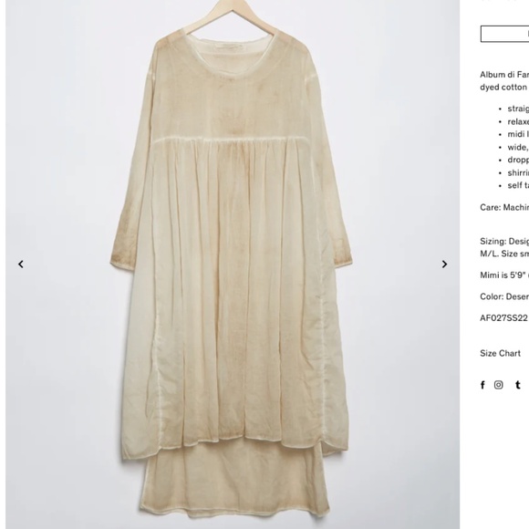 ALBUM DI FAMIGLIA The Double Skirt Cold Dyed in Desert Cotton Made in Italy S - Picture 15 of 16